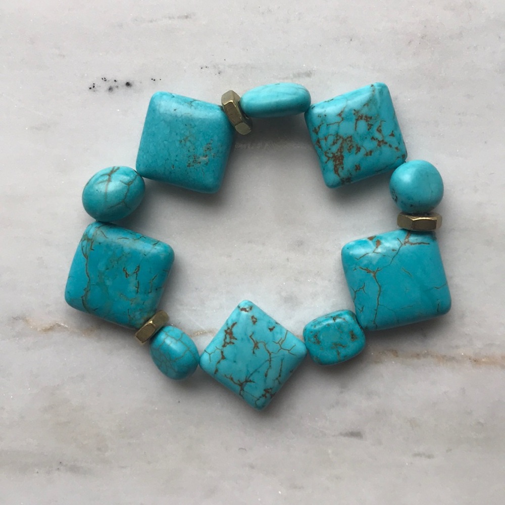BOGO Turquoise Bracelet with Brass Detail